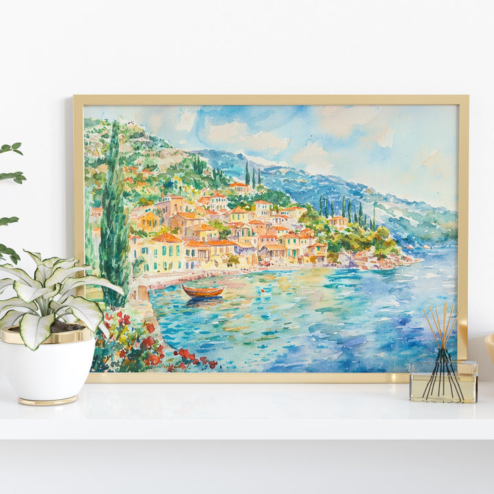 Ithaca watercolor poster Wall Art Ithaca Wall Hanging Home Décor Ithaca Gift Art Lovers Greece Wall Art