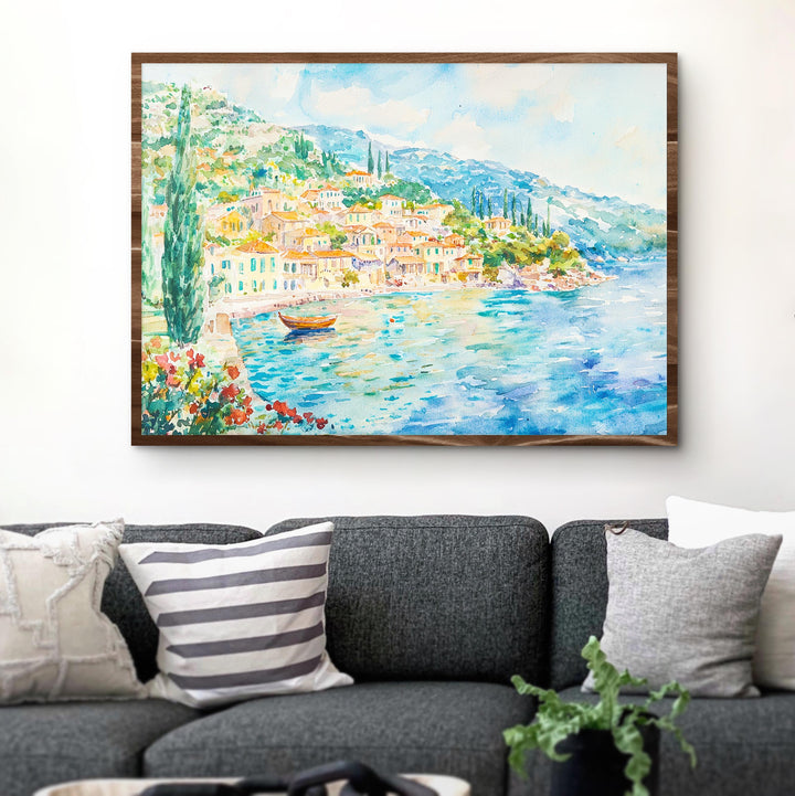 Ithaca watercolor poster Wall Art Ithaca Wall Hanging Home Décor Ithaca Gift Art Lovers Greece Wall Art