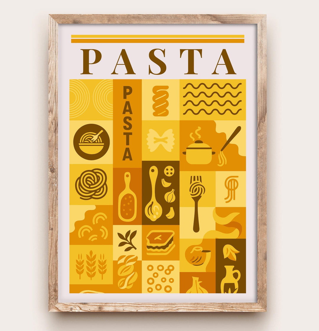 Pasta Kitchen Print Italian Food Poster Vintage Culinary Art Kitchen Wall Art Italian Cuisine Decor Dining Room Chef Artwork