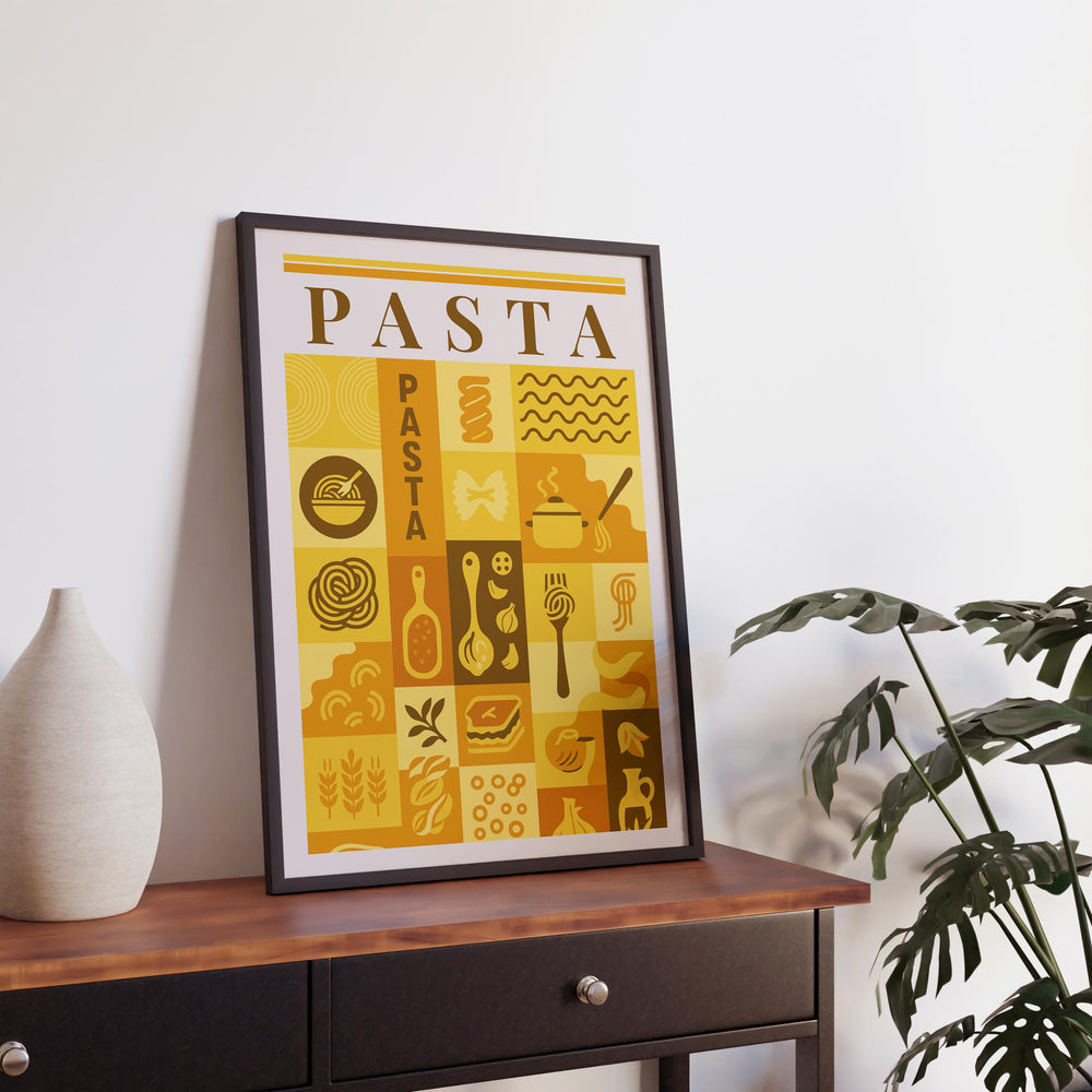 Pasta Kitchen Print Italian Food Poster Vintage Culinary Art Kitchen Wall Art Italian Cuisine Decor Dining Room Chef Artwork