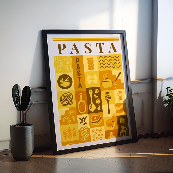 Pasta Kitchen Print Italian Food Poster Vintage Culinary Art Kitchen Wall Art Italian Cuisine Decor Dining Room Chef Artwork