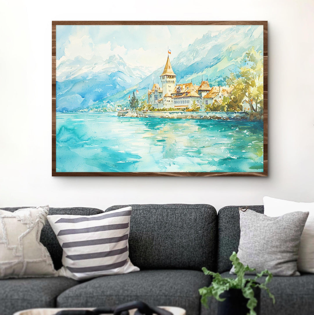 Montreux watercolor poster Wall Art Montreux Wall Hanging Home Décor Montreux Gift Art Lovers Switzerland Wall Art