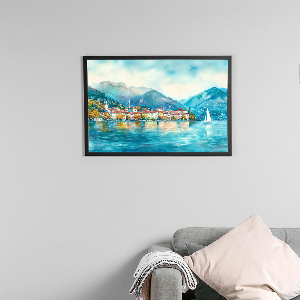 Lugano watercolor poster Wall Art Lugano Wall Hanging Home Décor Lugano Gift Art Lovers Switzerland Wall Art