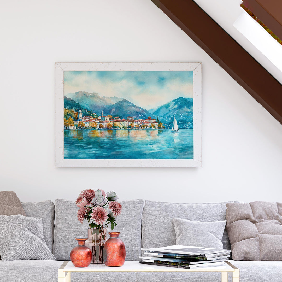 Lugano watercolor poster Wall Art Lugano Wall Hanging Home Décor Lugano Gift Art Lovers Switzerland Wall Art