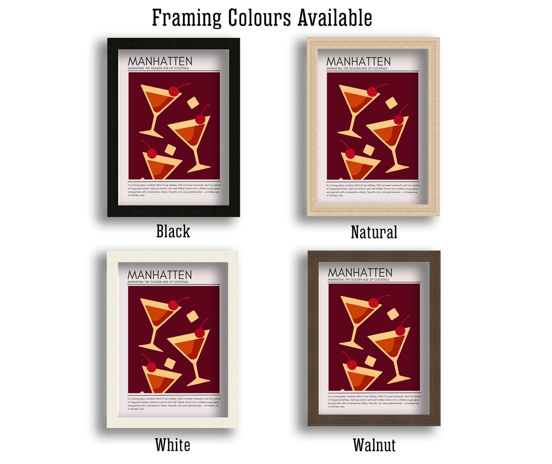 Manhattan Art Deco Cocktail Print Elegant Drink Poster Bar Wall Art Whiskey Decor Cocktail Lover Gift Classic Beverage Artwork