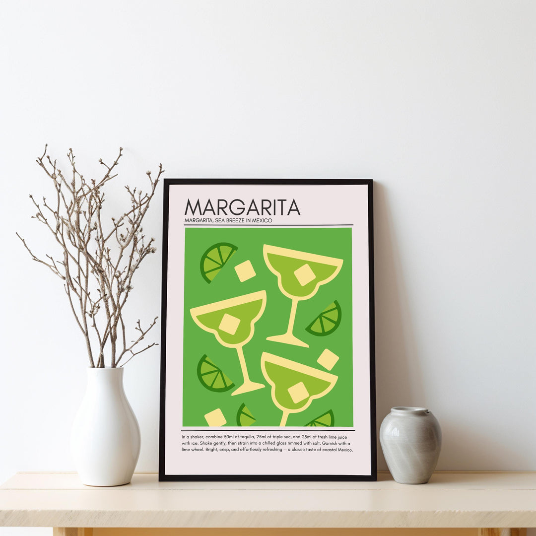 Margarita Art Deco Cocktail Print Elegant Drink Poster Bar Wall Art Cocktail Lover Gift Tequila Decor Classic Beverage Artwork