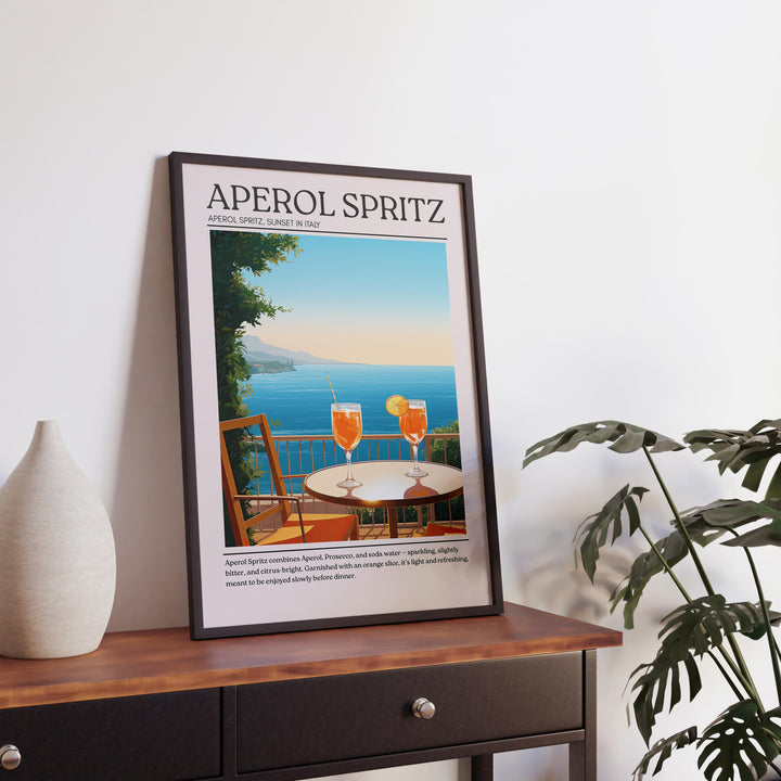 Aperol Spritz Art Deco Cocktail Print Elegant Drink Poster Bar Wall Art Cocktail Lover Gift Summer Decor Classic Beverage Artwork
