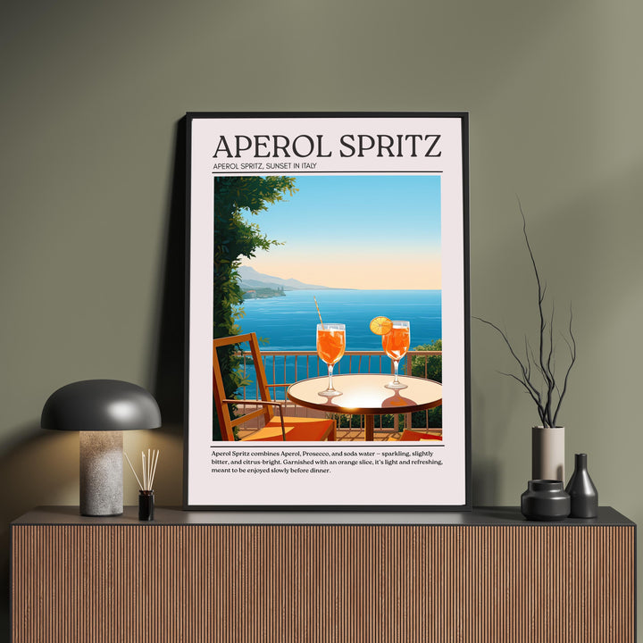 Aperol Spritz Art Deco Cocktail Print Elegant Drink Poster Bar Wall Art Cocktail Lover Gift Summer Decor Classic Beverage Artwork
