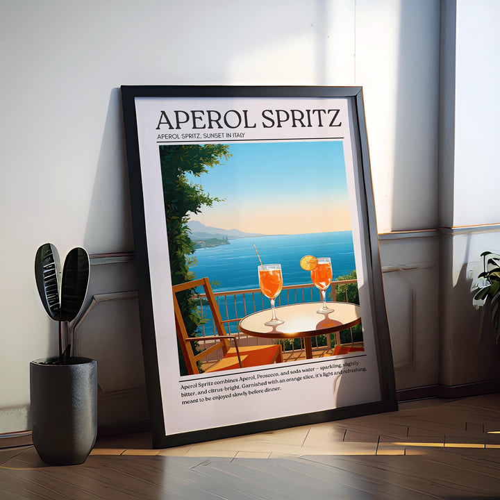 Aperol Spritz Art Deco Cocktail Print Elegant Drink Poster Bar Wall Art Cocktail Lover Gift Summer Decor Classic Beverage Artwork