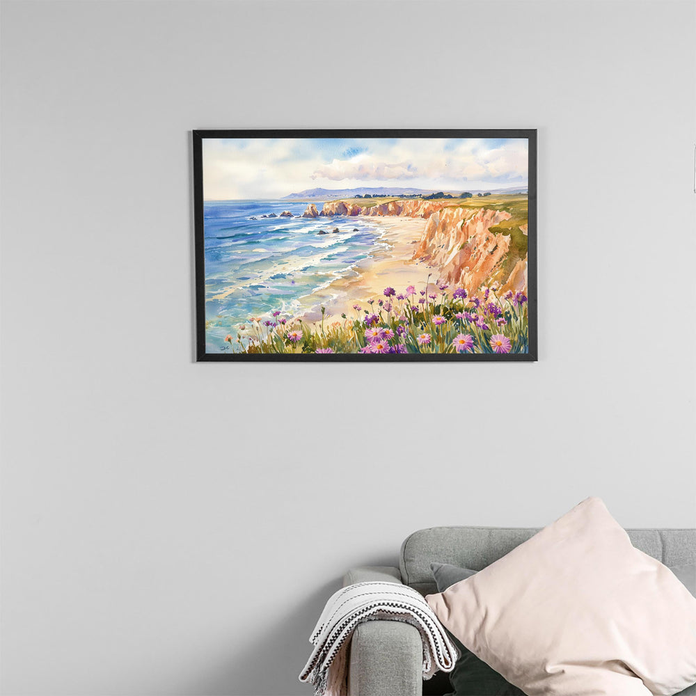 Pismo Beach California Watercolor Poster Pismo Travel Print Coastal Painting Ocean Wall Art Beach Decor USA Souvenir