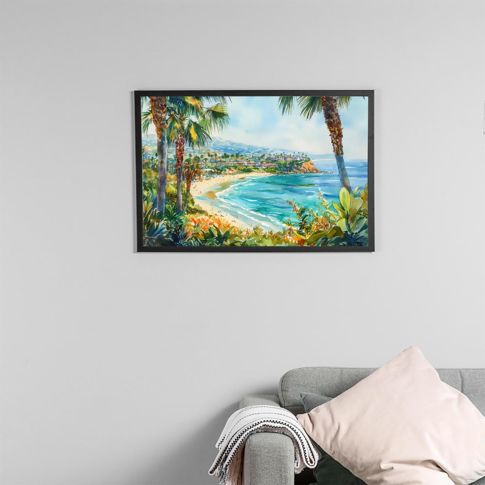 Redondo Beach California Watercolor Poster Redondo Travel Print Coastal Painting Ocean Wall Art Beach Decor USA Souvenir