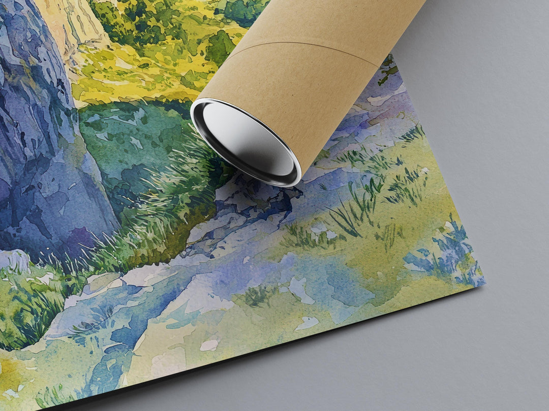Cheddar Gorge watercolor poster Wall Art Cheddar Gorge Wall Hanging Home Décor Cheddar Gorge Gift Art Lovers England Wall Art