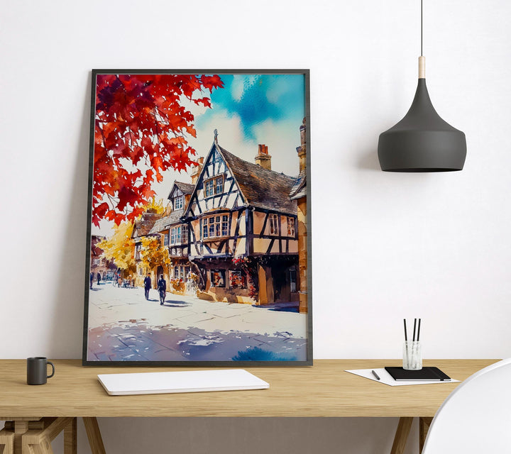 Stratford-upon-Avon watercolor poster Wall Art Stratford-upon-Avon Wall Hanging Home Décor Stratford-upon-Avon Gift Art Lovers England Art