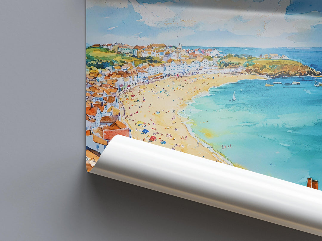 St Ives Watercolor Poster Wall Art St Ives Wall Hanging Home Décor St Ives Gift Art Lovers Cornwall Art Lover Gift