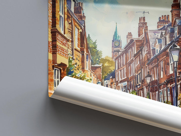 Shrewsbury Watercolor Poster Wall Art Shrewsbury Wall Hanging Home Décor Shrewsbury Gift Art Lovers Shropshire Art Lover Gift
