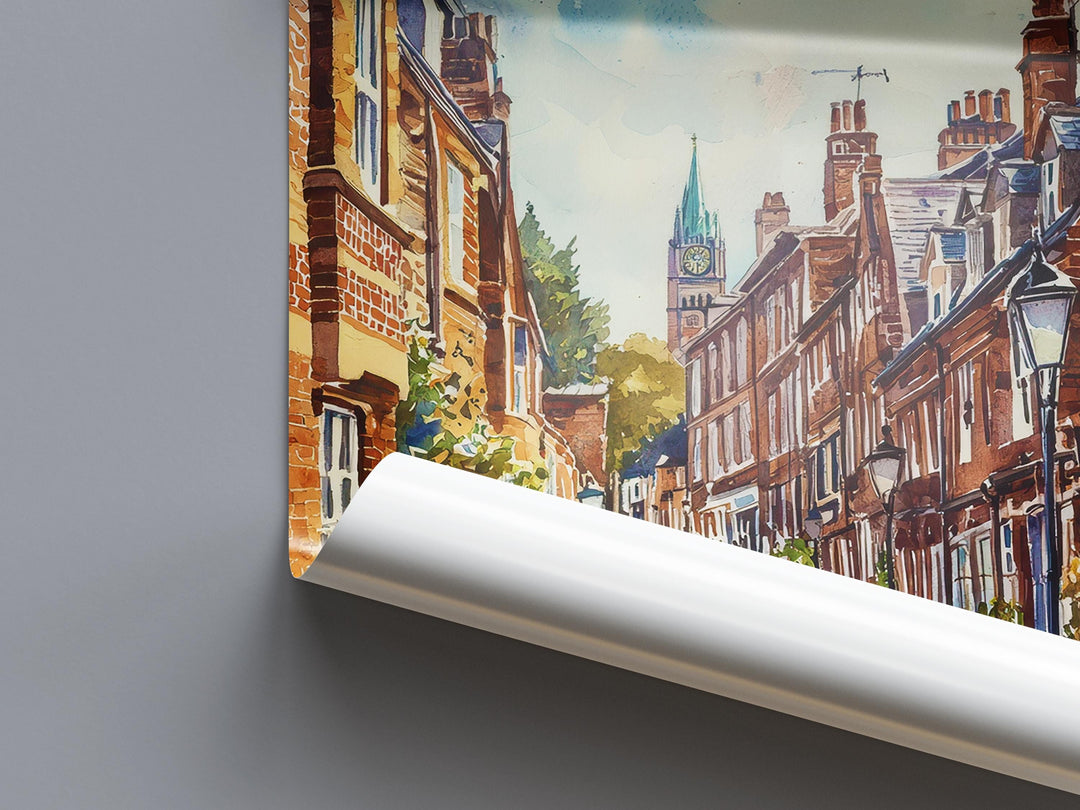Shrewsbury Watercolor Poster Wall Art Shrewsbury Wall Hanging Home Décor Shrewsbury Gift Art Lovers Shropshire Art Lover Gift
