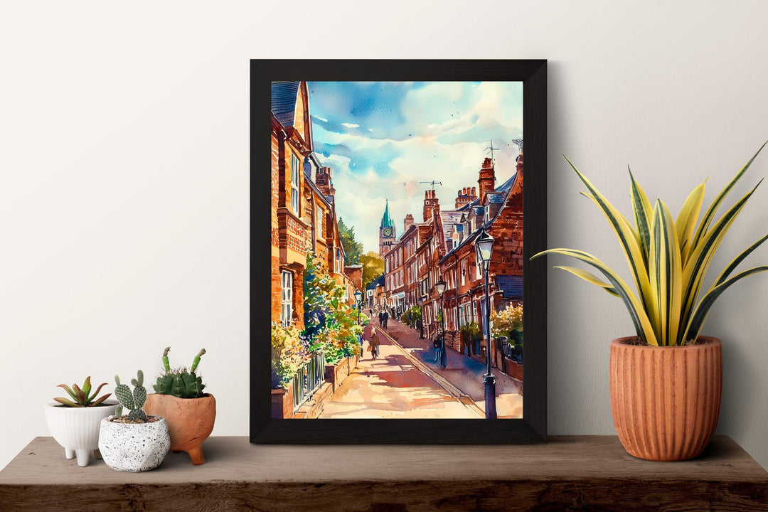 Shrewsbury Watercolor Poster Wall Art Shrewsbury Wall Hanging Home Décor Shrewsbury Gift Art Lovers Shropshire Art Lover Gift