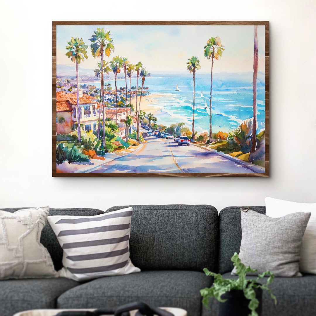 Newport Beach California Watercolor Poster Newport Travel Print Coastal City Painting Ocean Wall Art USA Decor Souvenir