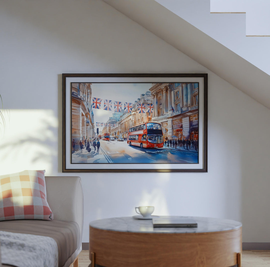 Regent Street London Watercolor Poster London Travel Print City Street Painting Architecture Wall Art UK Decor Souvenir