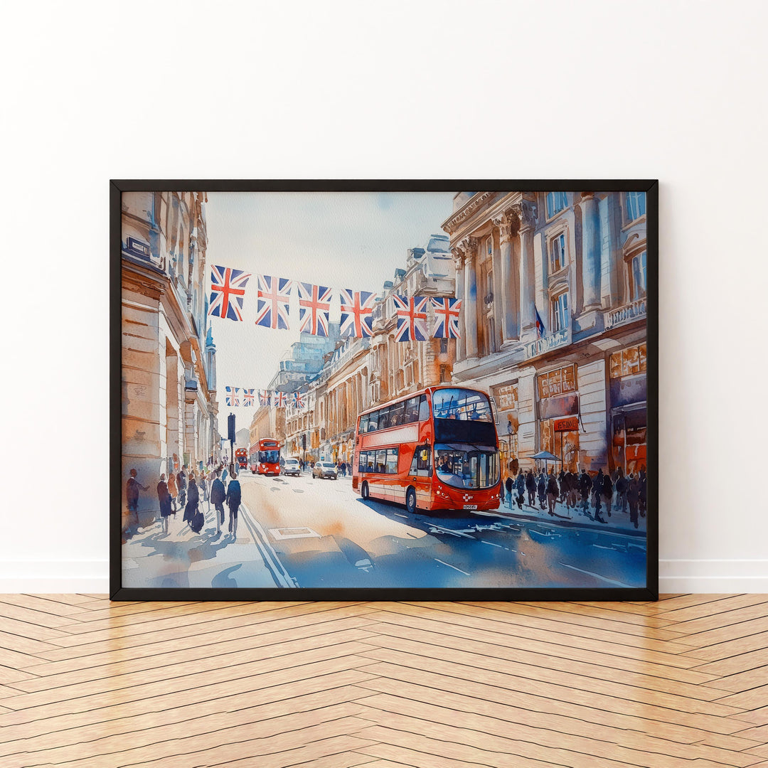 Regent Street London Watercolor Poster London Travel Print City Street Painting Architecture Wall Art UK Decor Souvenir