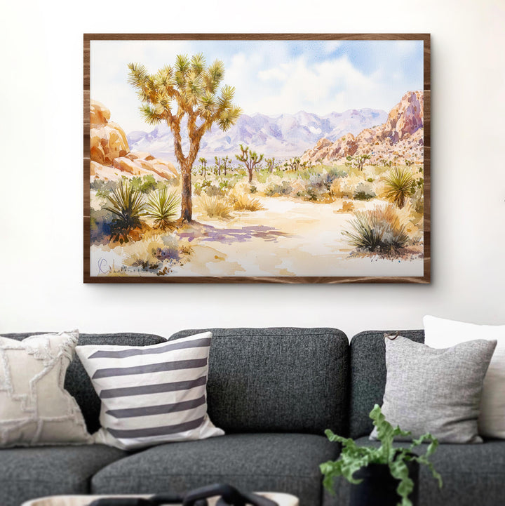 Joshua Tree California Watercolor Poster Joshua Tree Travel Print Desert Landscape Painting Nature Wall Art USA Souvenir