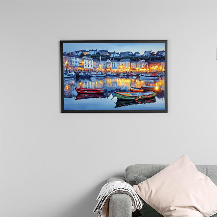 Brixham Devon Watercolor Poster Brixham Travel Print Harbour Town Painting Coastal Wall Art South West England Souvenir