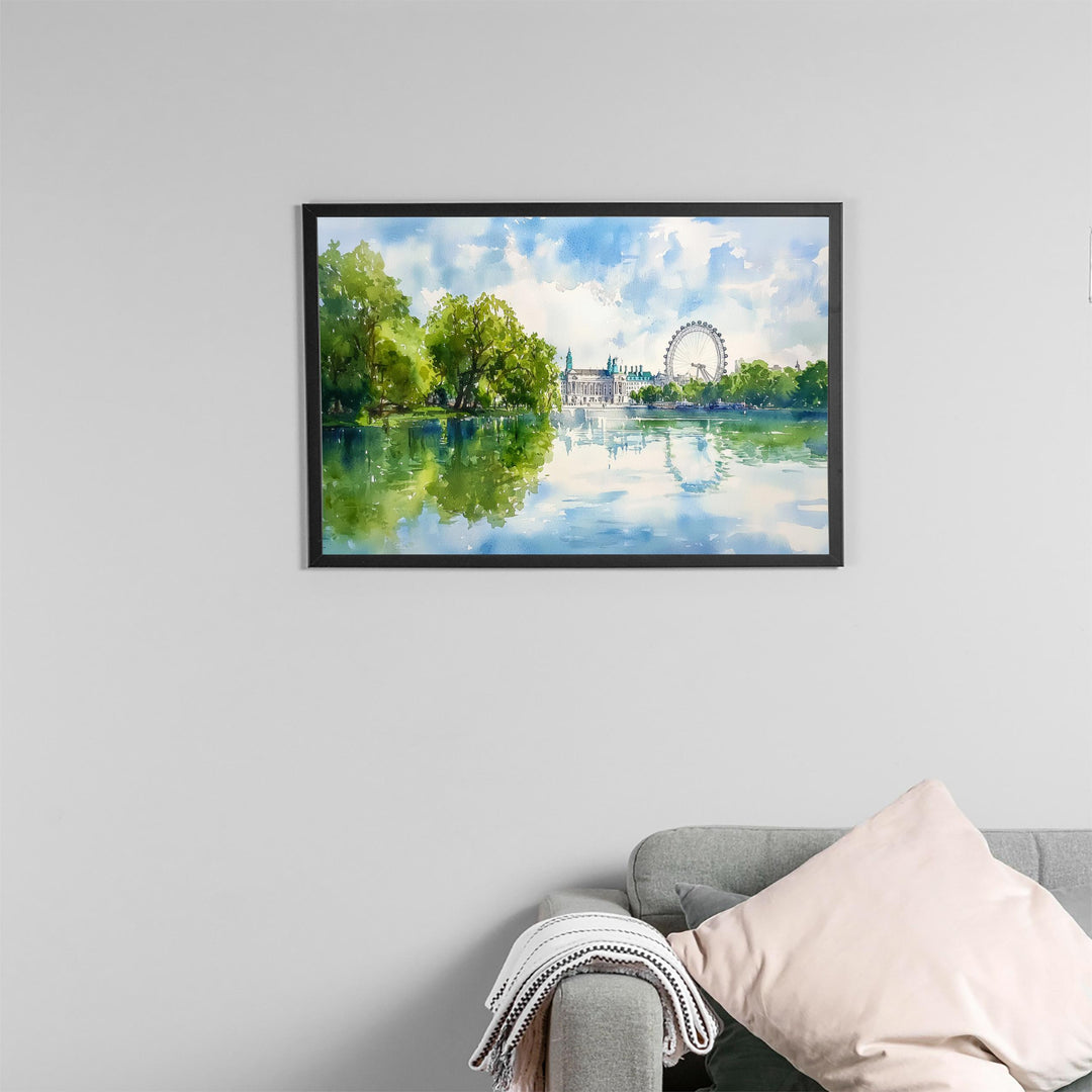 St James’s Park London Watercolor Poster London Travel Print City Park Painting Landmark Wall Art UK Decor Souvenir