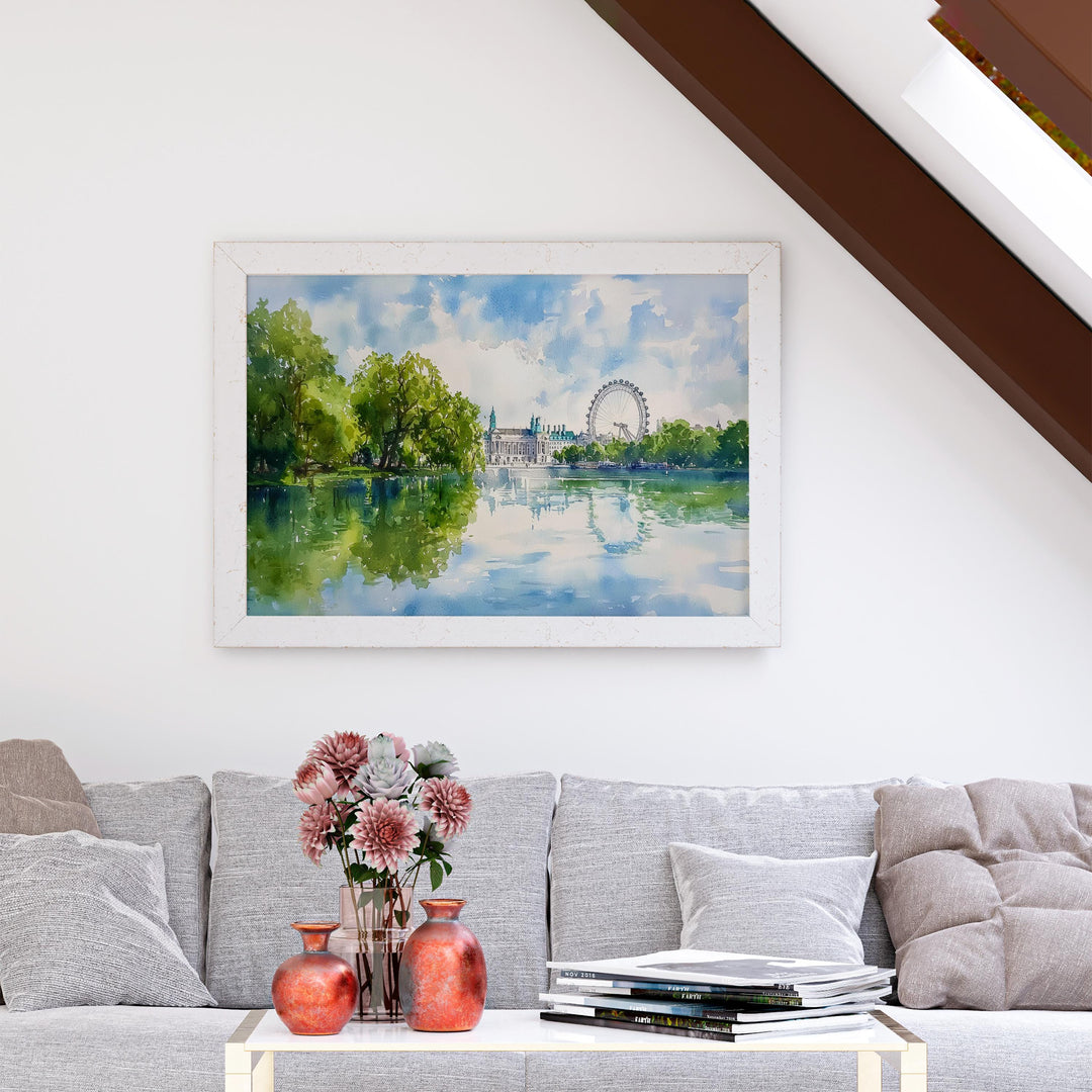 St James’s Park London Watercolor Poster London Travel Print City Park Painting Landmark Wall Art UK Decor Souvenir
