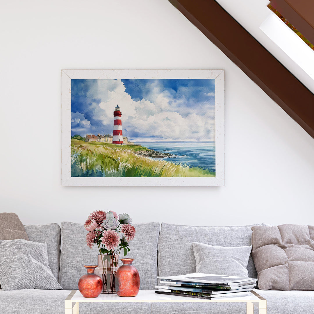Plymouth Devon Watercolor Poster Plymouth Travel Print Coastal City Painting Harbour Wall Art South West England Souvenir