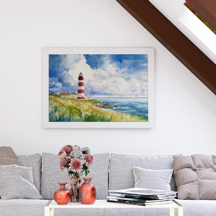 Plymouth Devon Watercolor Poster Plymouth Travel Print Coastal City Painting Harbour Wall Art South West England Souvenir