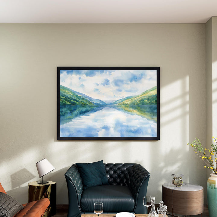 Loch Ness Scotland Watercolor Poster Loch Ness Travel Print Highland Landscape Painting Nature Wall Art UK Souvenir