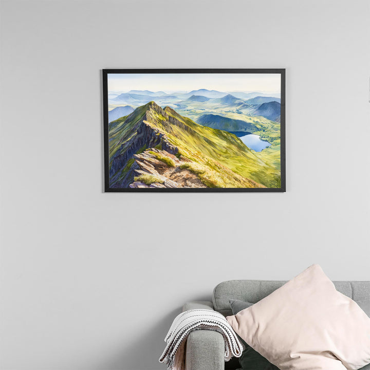Helvellyn England Watercolor Poster Helvellyn Travel Print Lake District Painting Mountain Landscape Wall Art UK Souvenir