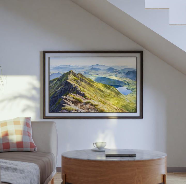 Helvellyn England Watercolor Poster Helvellyn Travel Print Lake District Painting Mountain Landscape Wall Art UK Souvenir