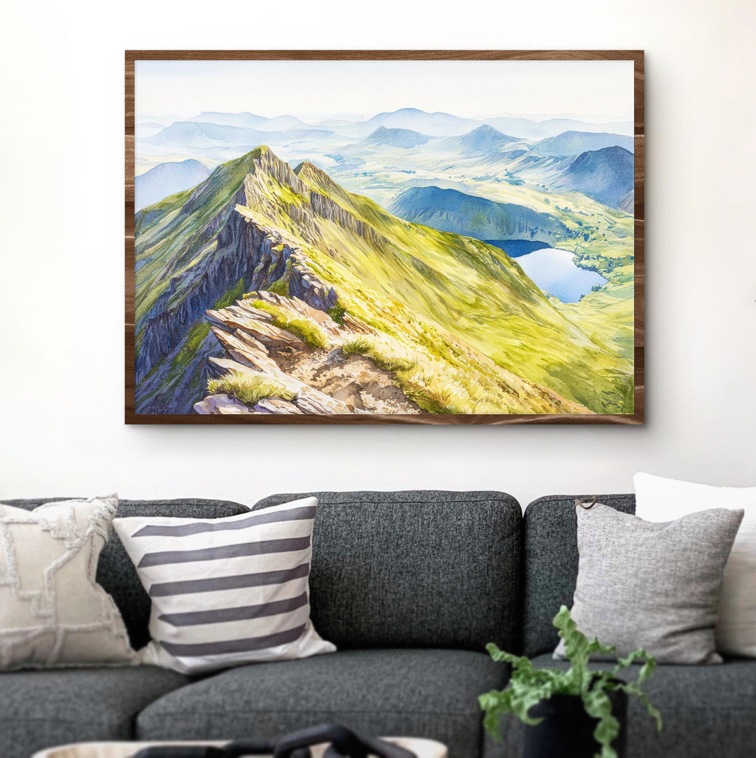 Helvellyn England Watercolor Poster Helvellyn Travel Print Lake District Painting Mountain Landscape Wall Art UK Souvenir
