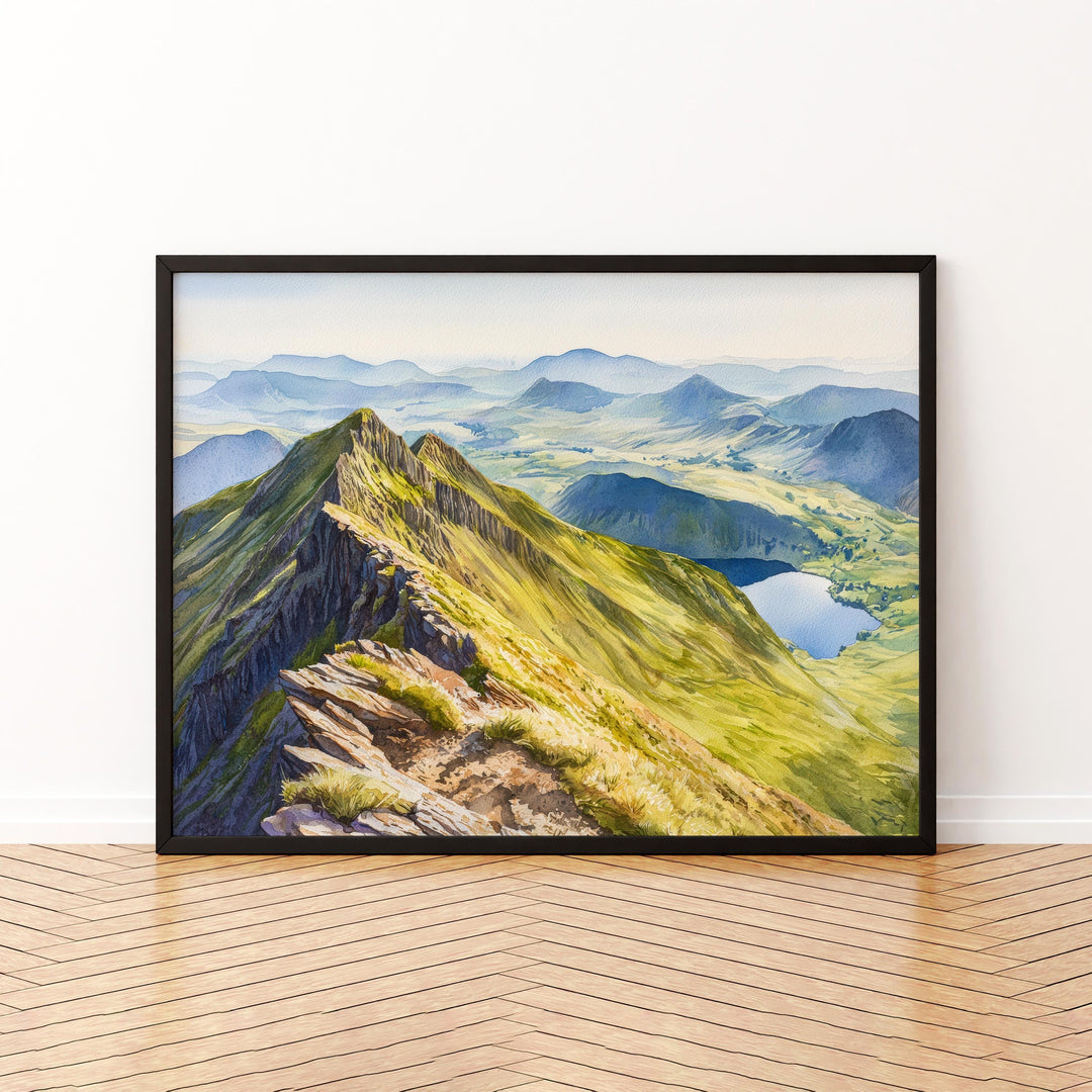 Helvellyn England Watercolor Poster Helvellyn Travel Print Lake District Painting Mountain Landscape Wall Art UK Souvenir