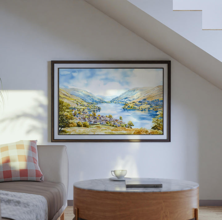 Glenridding England Watercolor Poster Glenridding Travel Print Lake District Village Painting Ullswater Wall Art UK Souvenir