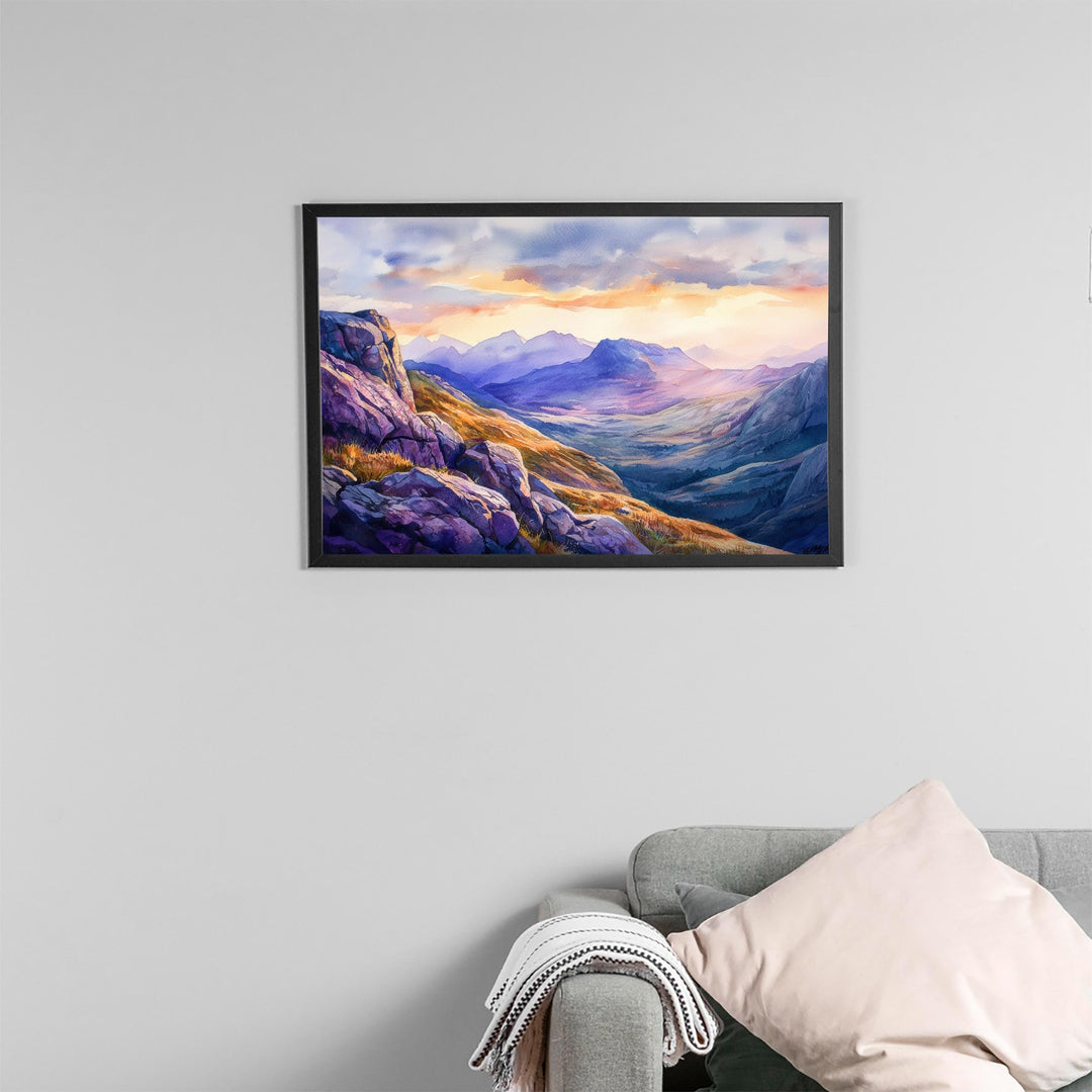 Cairngorms Scotland Watercolor Poster Cairngorms Travel Print Highland Landscape Painting Nature Wall Art UK Souvenir