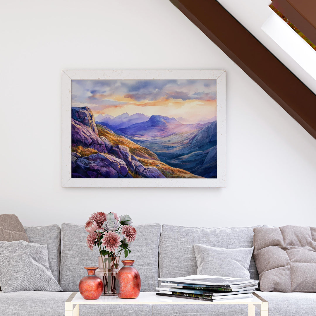 Cairngorms Scotland Watercolor Poster Cairngorms Travel Print Highland Landscape Painting Nature Wall Art UK Souvenir
