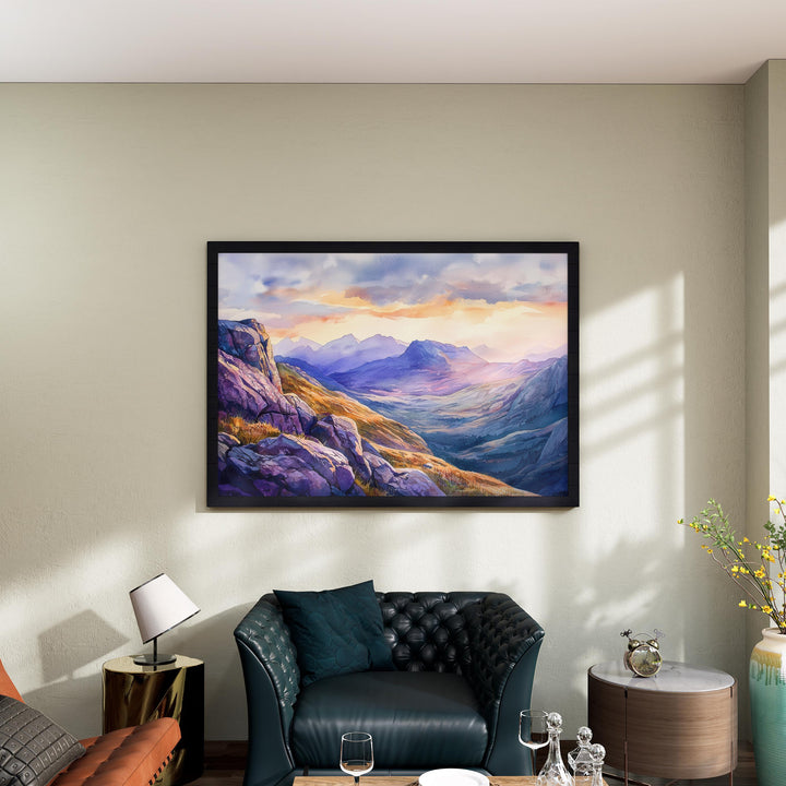Cairngorms Scotland Watercolor Poster Cairngorms Travel Print Highland Landscape Painting Nature Wall Art UK Souvenir