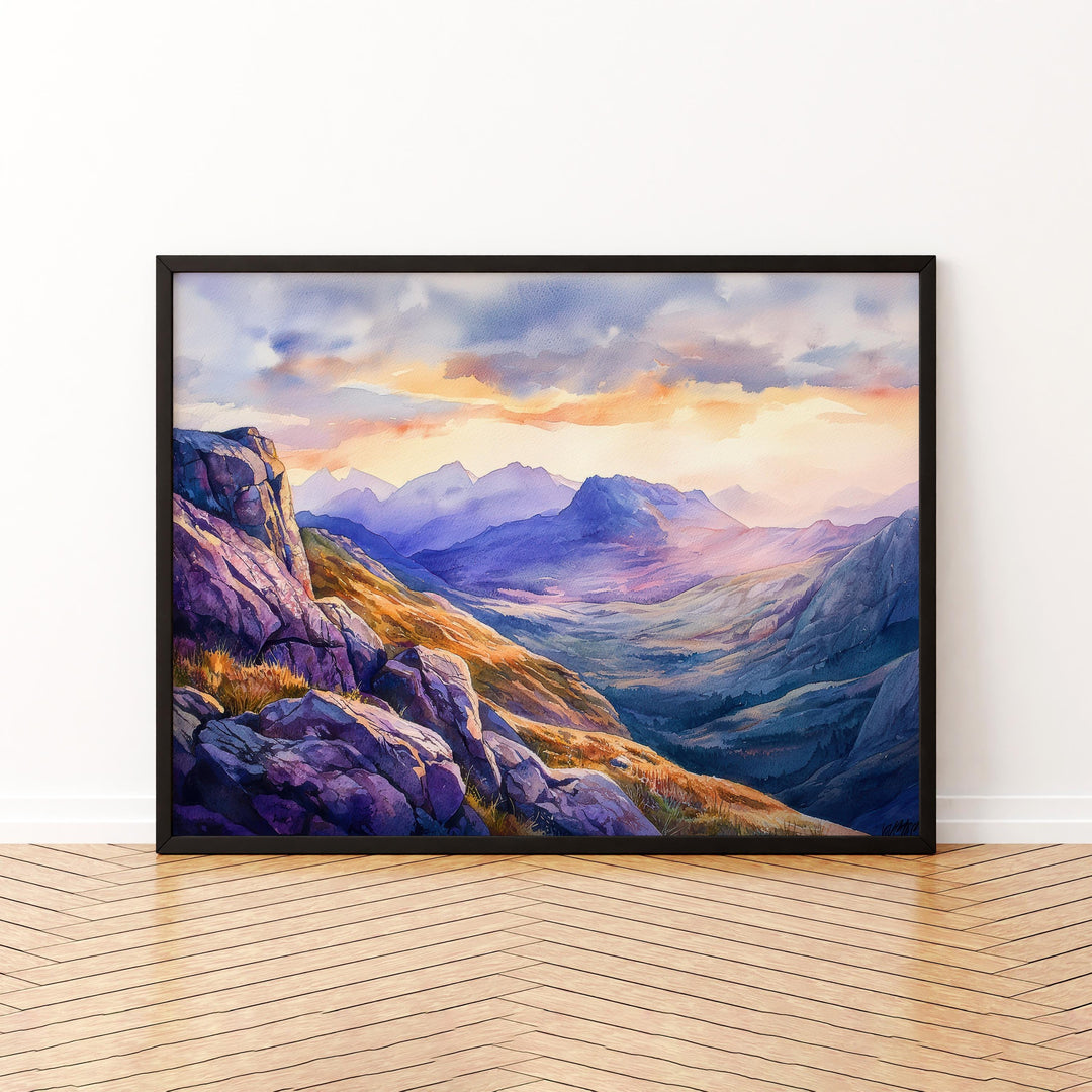 Cairngorms Scotland Watercolor Poster Cairngorms Travel Print Highland Landscape Painting Nature Wall Art UK Souvenir
