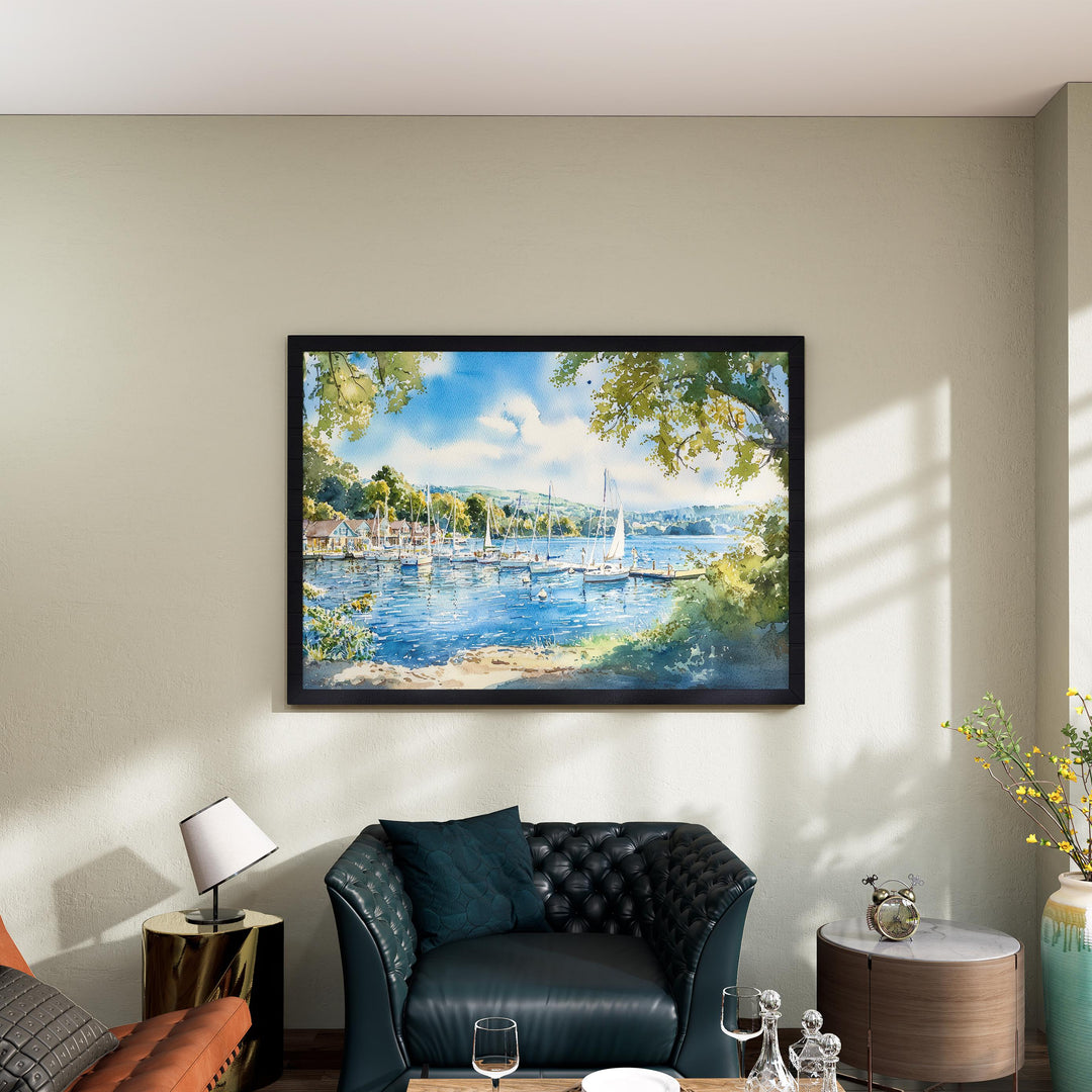 Bowness England Watercolor Poster Bowness Travel Print Lake District Painting Windermere Wall Art UK Decor Souvenir