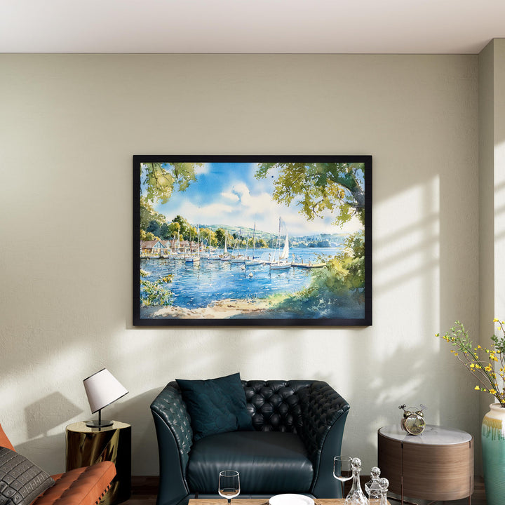 Bowness England Watercolor Poster Bowness Travel Print Lake District Painting Windermere Wall Art UK Decor Souvenir