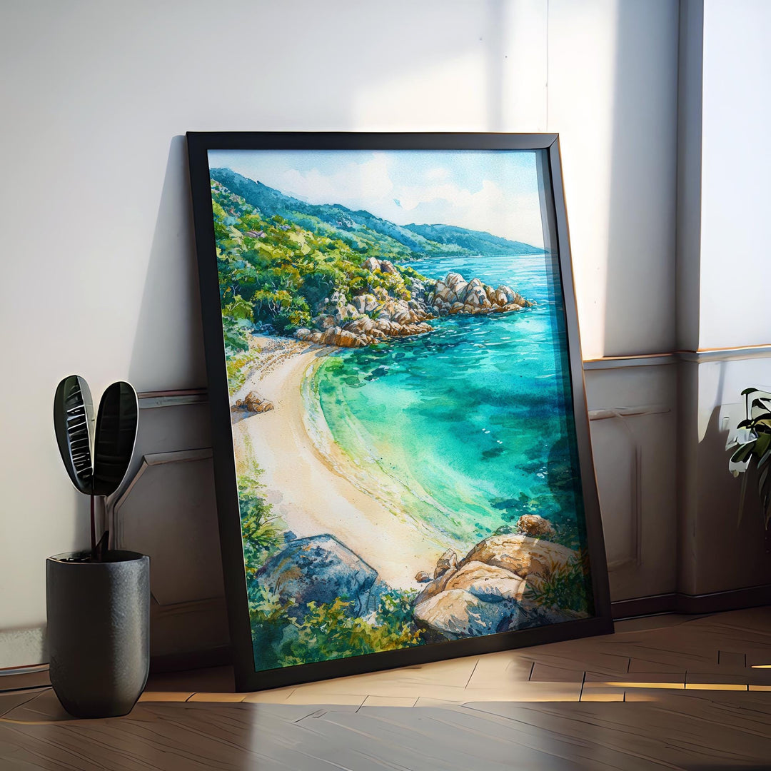 Magnetic Island, Australia: Alma Bay Watercolor Poster Wall Art Alma Bay Wall Hanging Home Décor Alma Bay Gift Art Lovers Australia Art