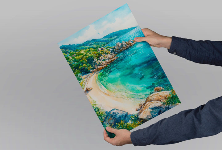 Magnetic Island, Australia: Alma Bay Watercolor Poster Wall Art Alma Bay Wall Hanging Home Décor Alma Bay Gift Art Lovers Australia Art