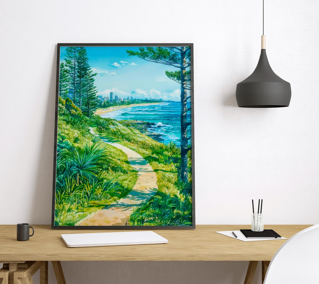 Burleigh Heads watercolor poster Wall Art Burleigh Heads Wall Hanging Home Décor Burleigh Heads Gift Art Lovers Australia Art Lover Gift