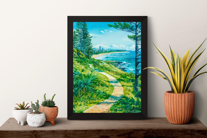 Burleigh Heads watercolor poster Wall Art Burleigh Heads Wall Hanging Home Décor Burleigh Heads Gift Art Lovers Australia Art Lover Gift