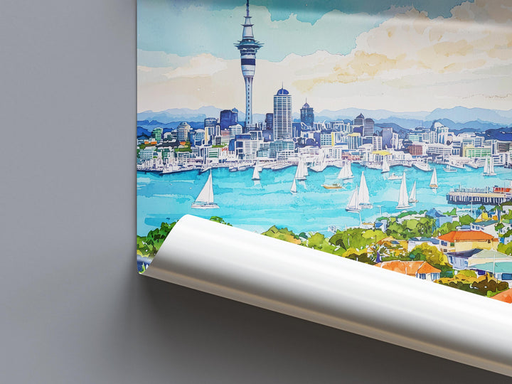 Auckland watercolor poster Wall Art Auckland Wall Hanging Home Décor Auckland Gift Art Lovers New Zealand Art Lover Gift