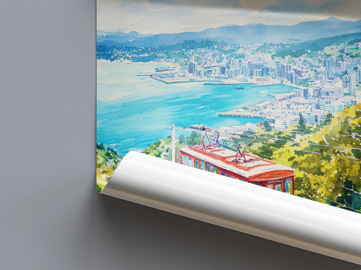 Wellington New Zealand Watercolor Poster Wall Art Wellington Wall Hanging Home Décor Wellington Gift Art Lovers New Zealand Art