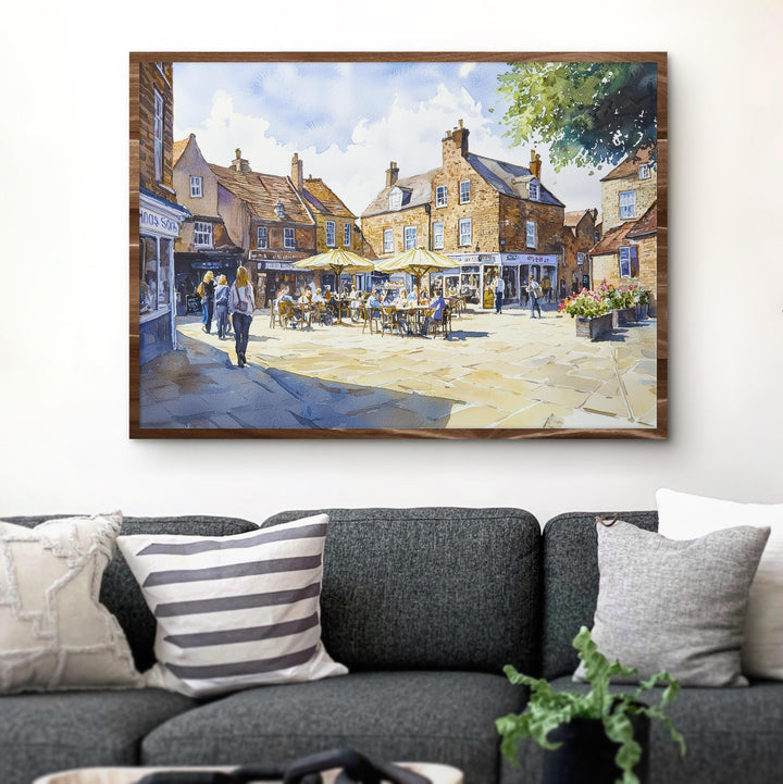 Thirsk England Watercolor Poster Thirsk Travel Print Yorkshire Market Town Painting Countryside Wall Art UK Souvenir
