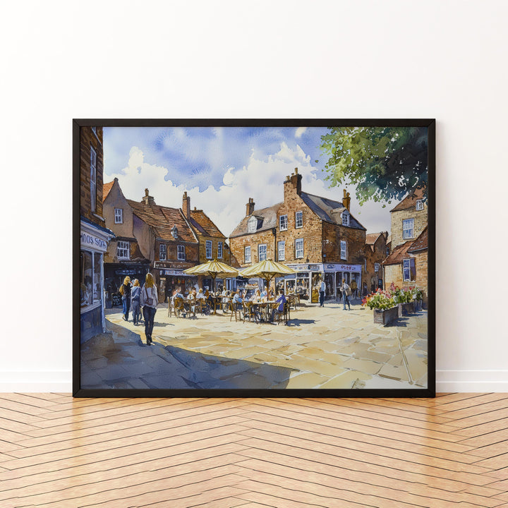Thirsk England Watercolor Poster Thirsk Travel Print Yorkshire Market Town Painting Countryside Wall Art UK Souvenir